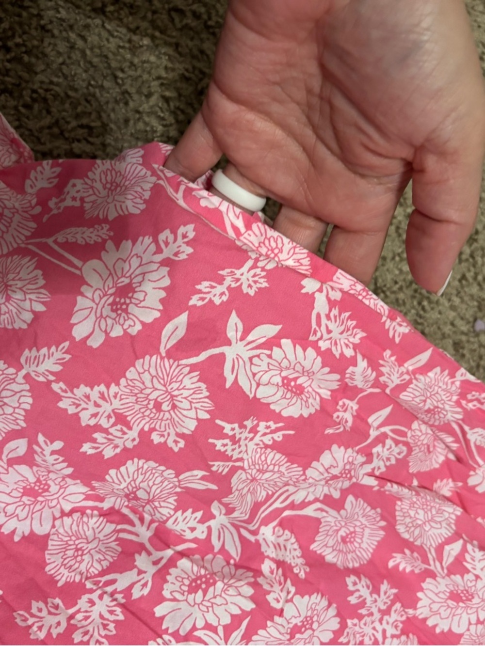 Pinch Pink Floral Ruffle Sleeve Mini Dress size Large 100% cotton - Picture 6 of 8